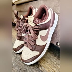 Nike Dunk Low Zoom Air Plum Eclipse/ Coconut Milk Womens Leather Sneakers US 8.5